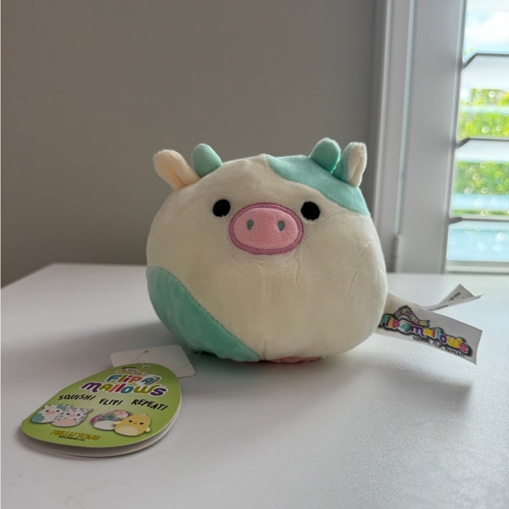 5” Belana The Cow & Rosie The Pig Flip-A-Mallow Squishmallow Flipmallow Cute
